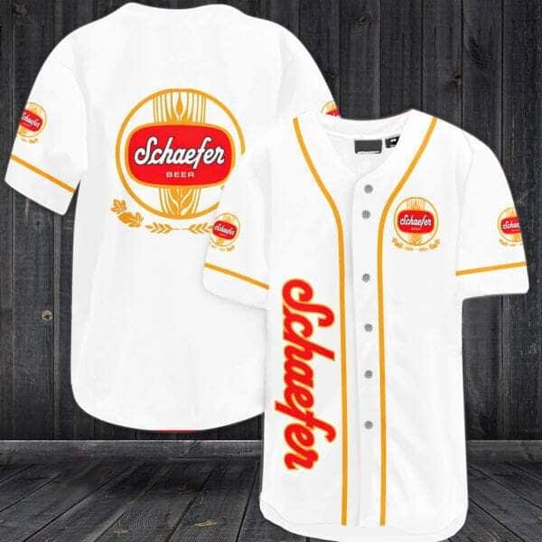 White Schaefer Baseball Jersey Gift For Dad Who Wants Nothing