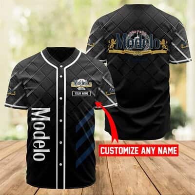 Black Modelo Baseball Jersey Custom Name Gift For Beer Drinkers