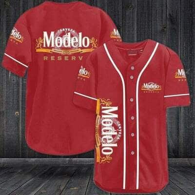 Red Cerveza Modelo Baseball Jersey Reserva Gift For Beer Lovers