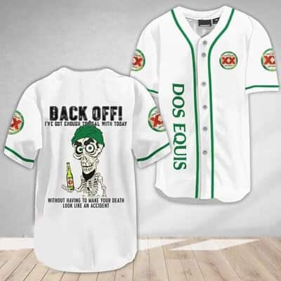 White Dos Equis Baseball Jersey Achmed Back Off Beer Lovers Gift
