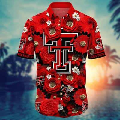 NCAA Texas Tech Red Raiders Hawaiian Shirt Colorful Flower Best Gift For Grandpa