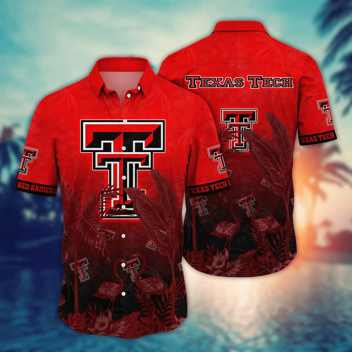 NCAA Texas Tech Red Raiders Hawaiian Shirt Tropical Flora And Fauna Cool Gift For Dad
