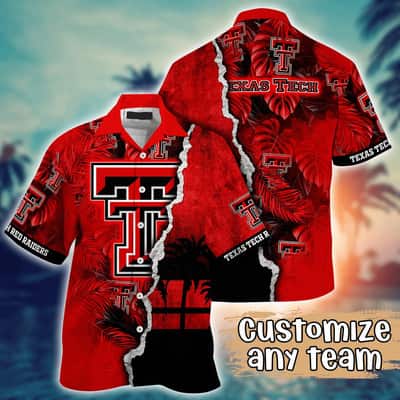 Vintage Aloha NCAA Texas Tech Red Raiders Hawaiian Shirt Custom Name Best Gift For Dad
