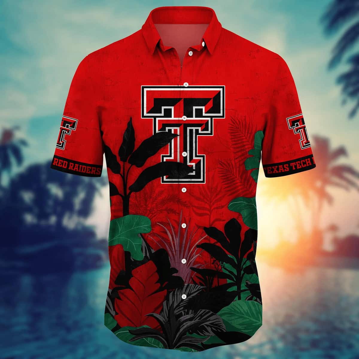 NCAA Texas Tech Red Raiders Hawaiian Shirt Tropical Nature Best Gift For Mom