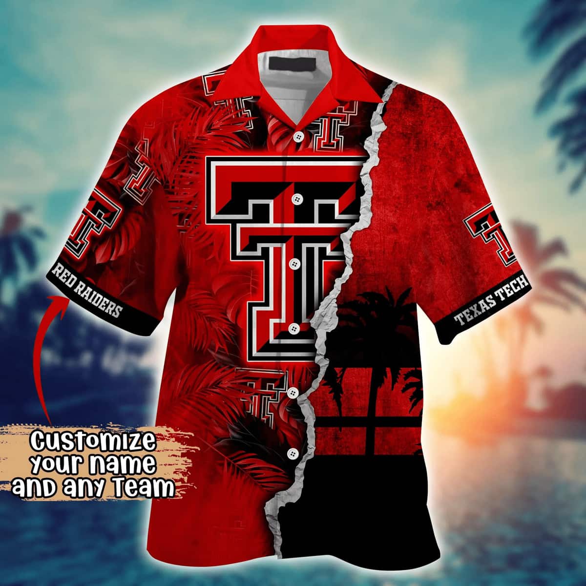 Cool NCAA Texas Tech Red Raiders Hawaiian Shirt Custom Name Beach Gift For Mom