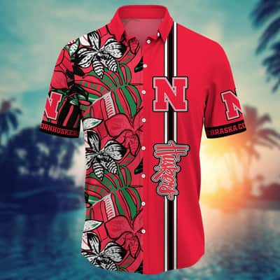 Red Aloha Nebraska Cornhuskers NCAA Hawaiian Shirt Beach Gift For Dad