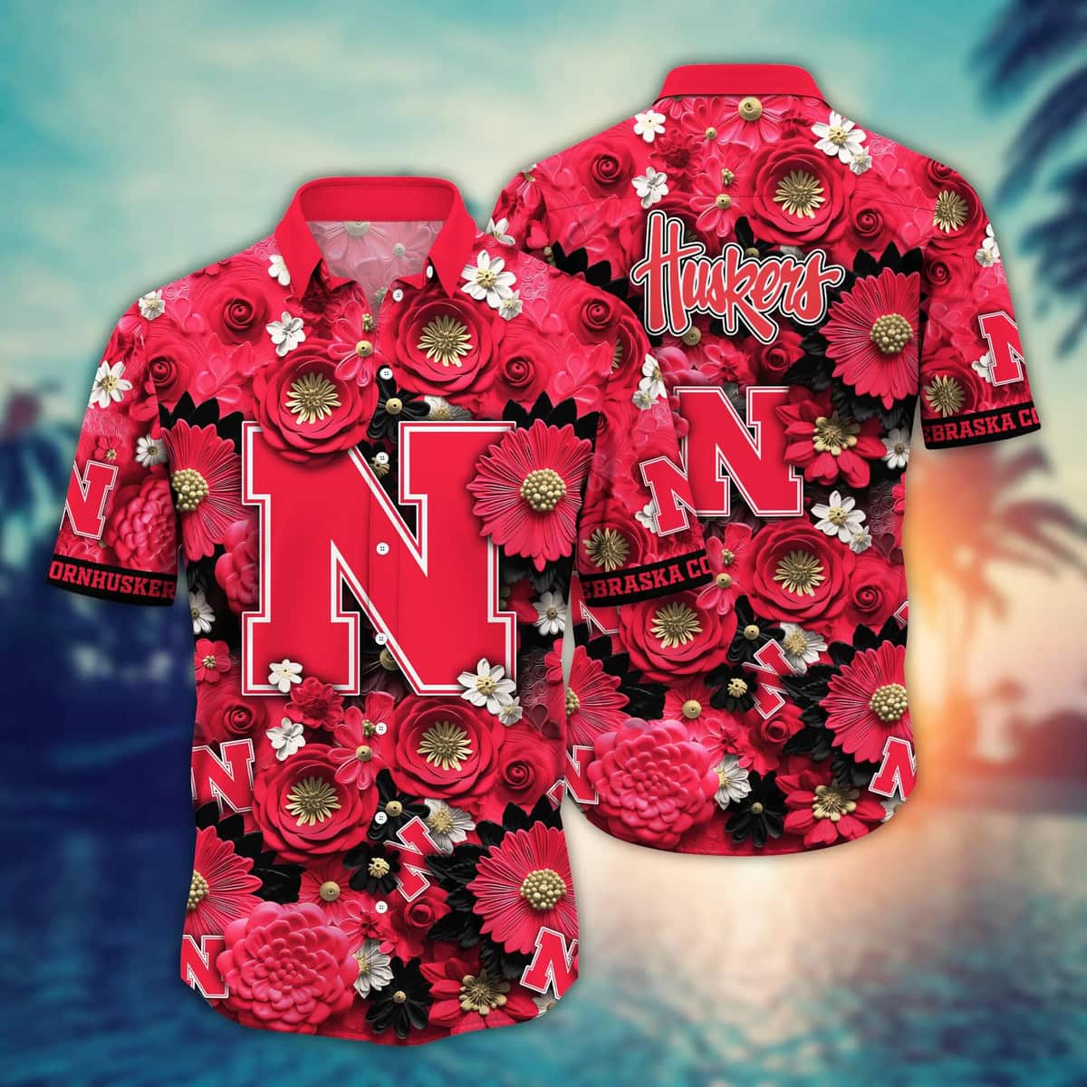 Trending Aloha Nebraska Cornhuskers NCAA Hawaiian Shirt Summer Holiday Gift For Dad