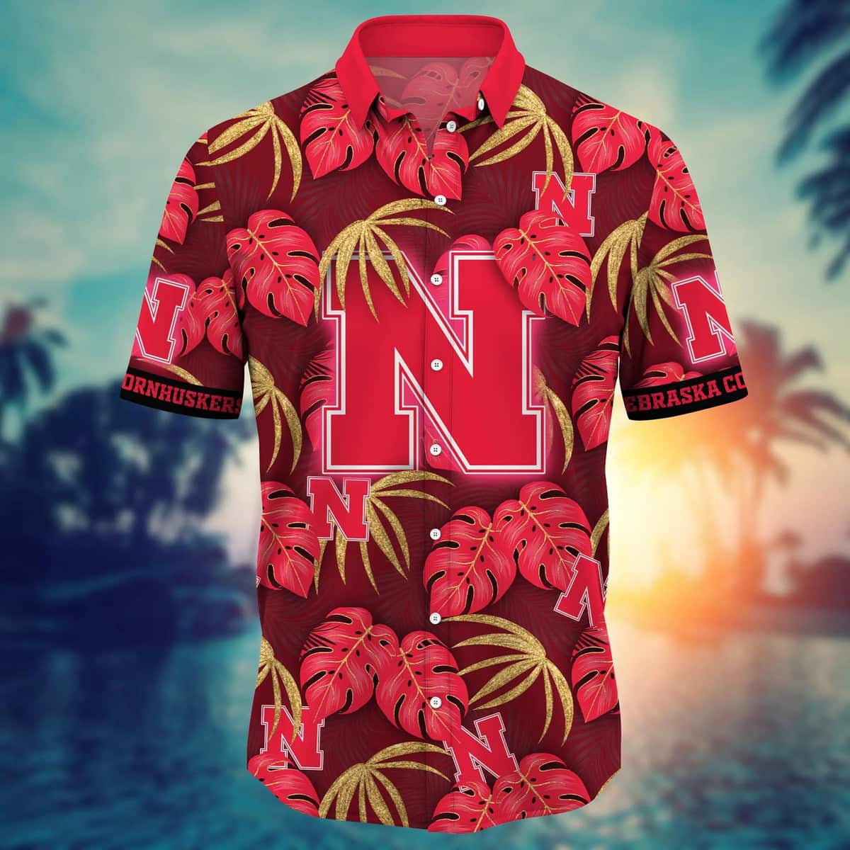 Summer Aloha NCAA Nebraska Cornhuskers Hawaiian Shirt Palm Leaves Gift For Dad