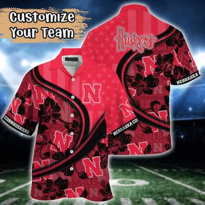 Cool NCAA Nebraska Cornhuskers Hawaiian Shirt Custom Name Gift For Dad