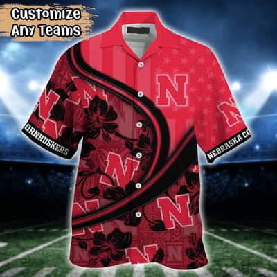 Cool NCAA Nebraska Cornhuskers Hawaiian Shirt Custom Name Gift For Dad