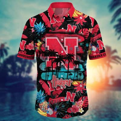 Colorful Aloha NCAA Nebraska Cornhuskers Hawaiian Shirt Tropical Fruit Gift For Dad