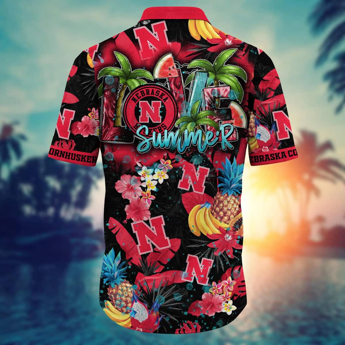 Colorful Aloha NCAA Nebraska Cornhuskers Hawaiian Shirt Tropical Fruit Gift For Dad