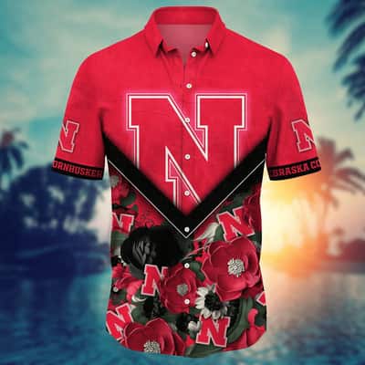 NCAA Nebraska Cornhuskers Hawaiian Shirt Abstract Flora Cool Gift For Dad