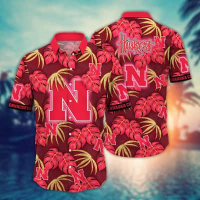 Stylish NCAA Nebraska Cornhuskers Hawaiian Shirt Palm Leaves Gift For Beach Trip