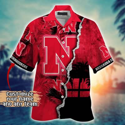 Vintage Aloha NCAA Nebraska Cornhuskers Hawaiian Shirt Sunset View Gift For Best Friend