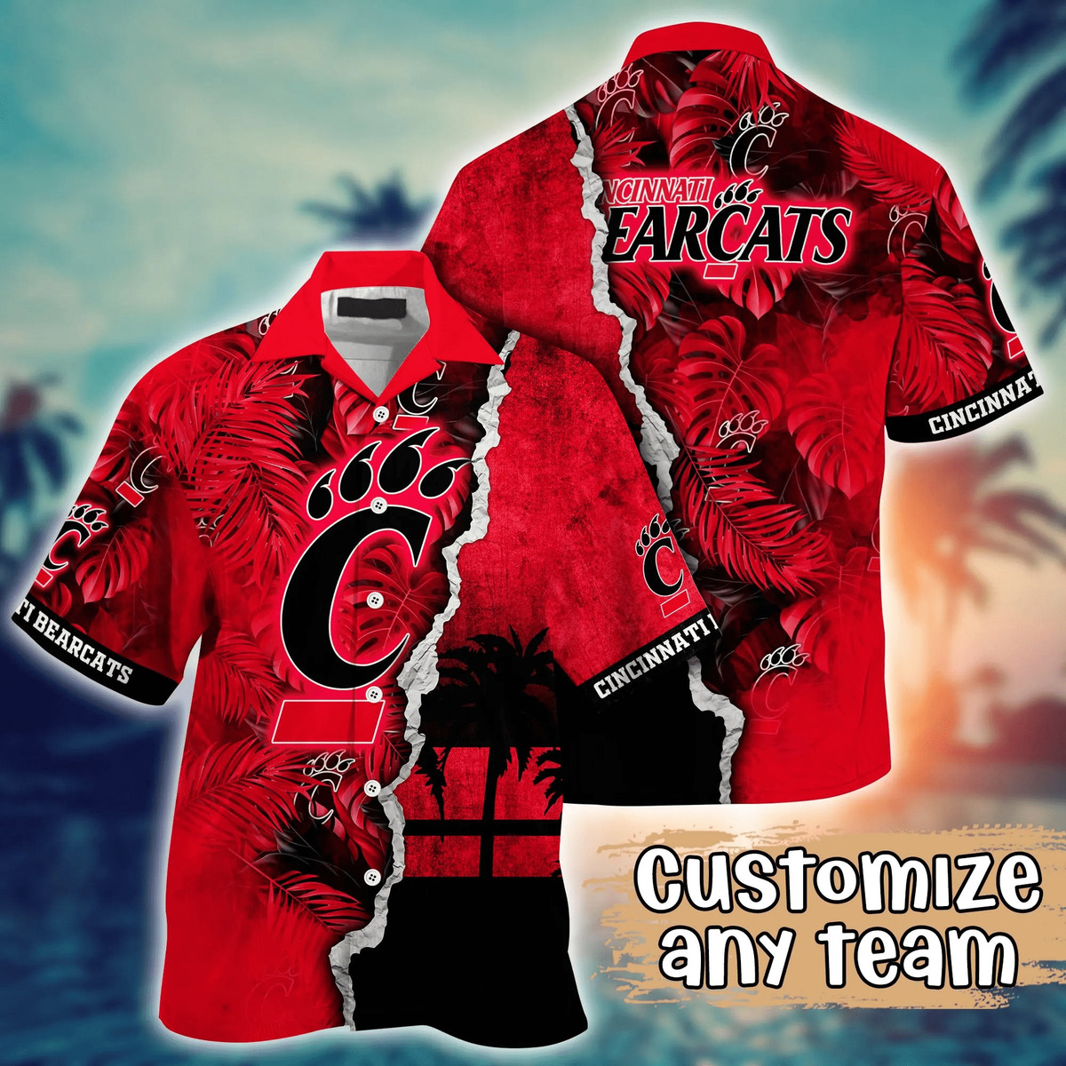 Cincinnati Bearcats Hawaiian Shirt Customize Name Summer Holiday Gift For Great Dad