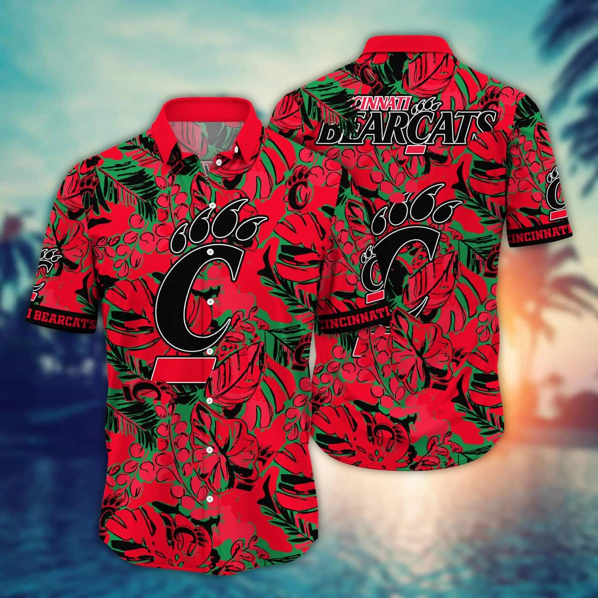 Red Aloha NCAA Cincinnati Bearcats Hawaiian Shirt Gift For Boyfriend