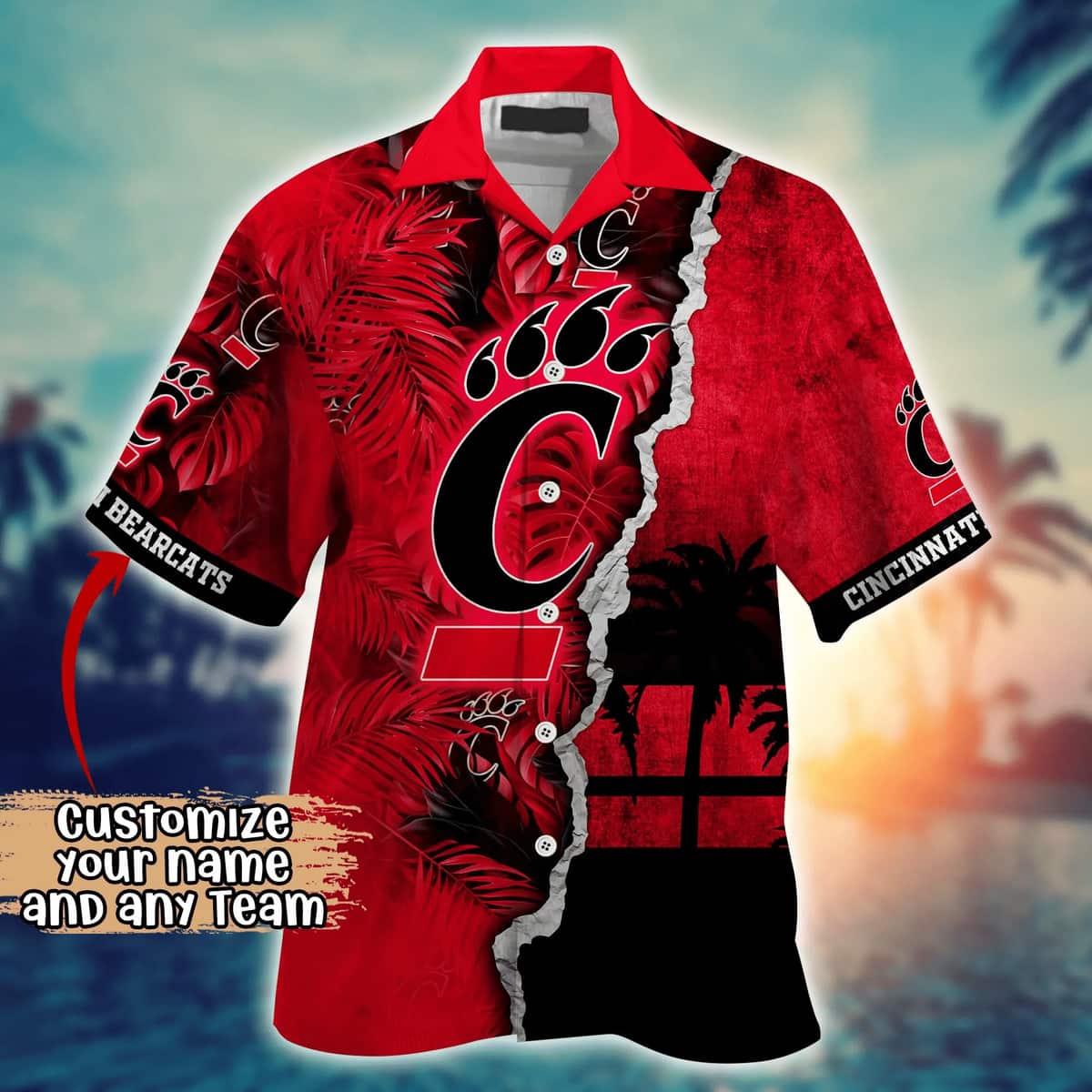 Vintage Aloha NCAA Cincinnati Bearcats Hawaiian Shirt Custom Name Gift For Beach Lovers