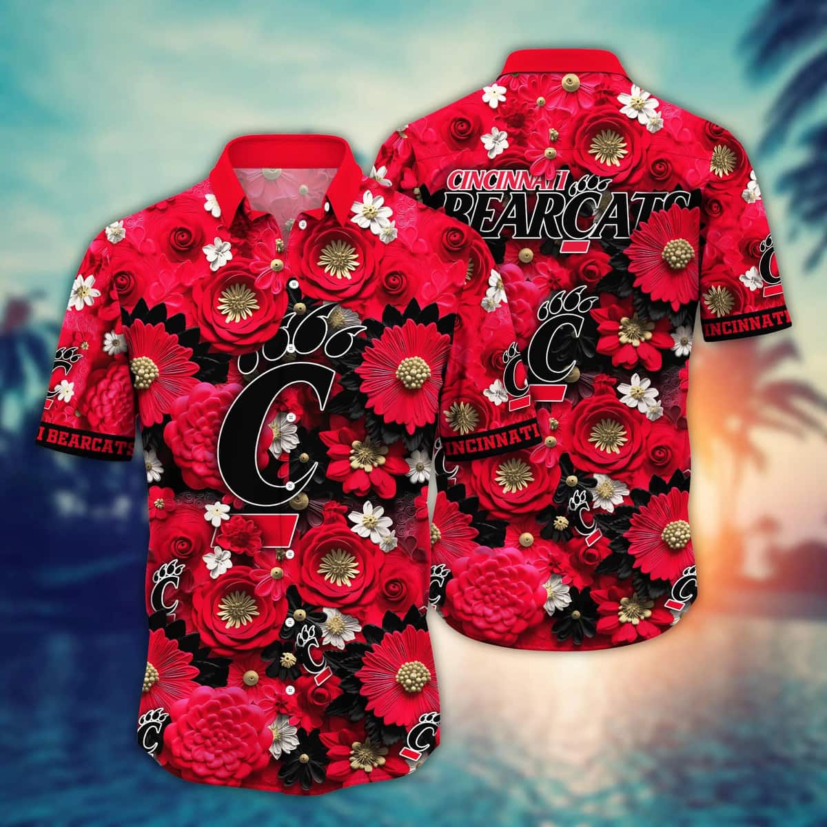 Red Aloha NCAA Cincinnati Bearcats Hawaiian Shirt Gift For Summer Lovers