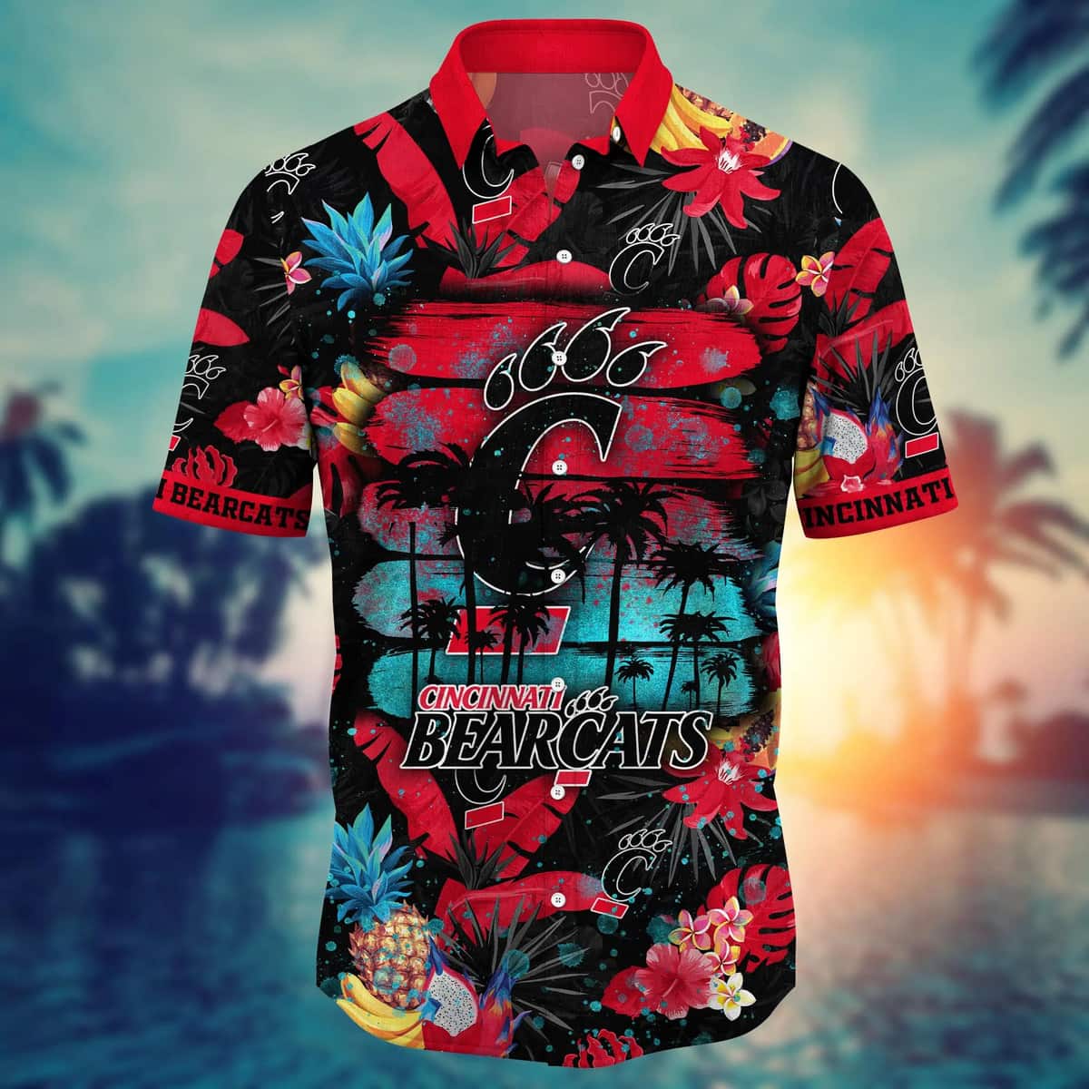 Stylish Aloha NCAA Cincinnati Bearcats Hawaiian Shirt Tropical Fruit Gift For Family