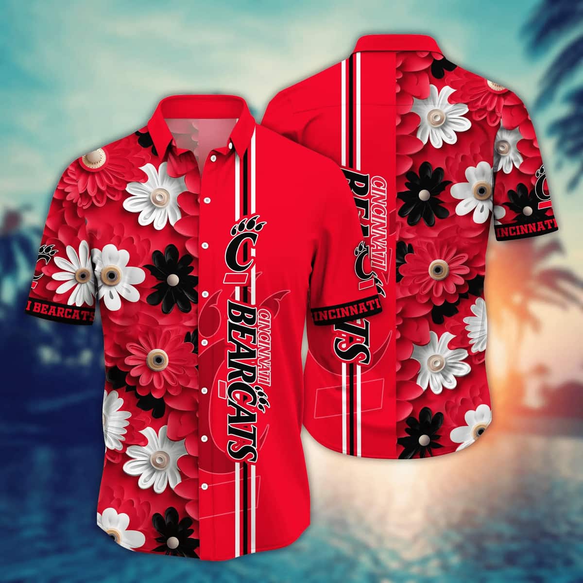 Floral Aloha NCAA Cincinnati Bearcats Hawaiian Shirt Beach Gift For Family