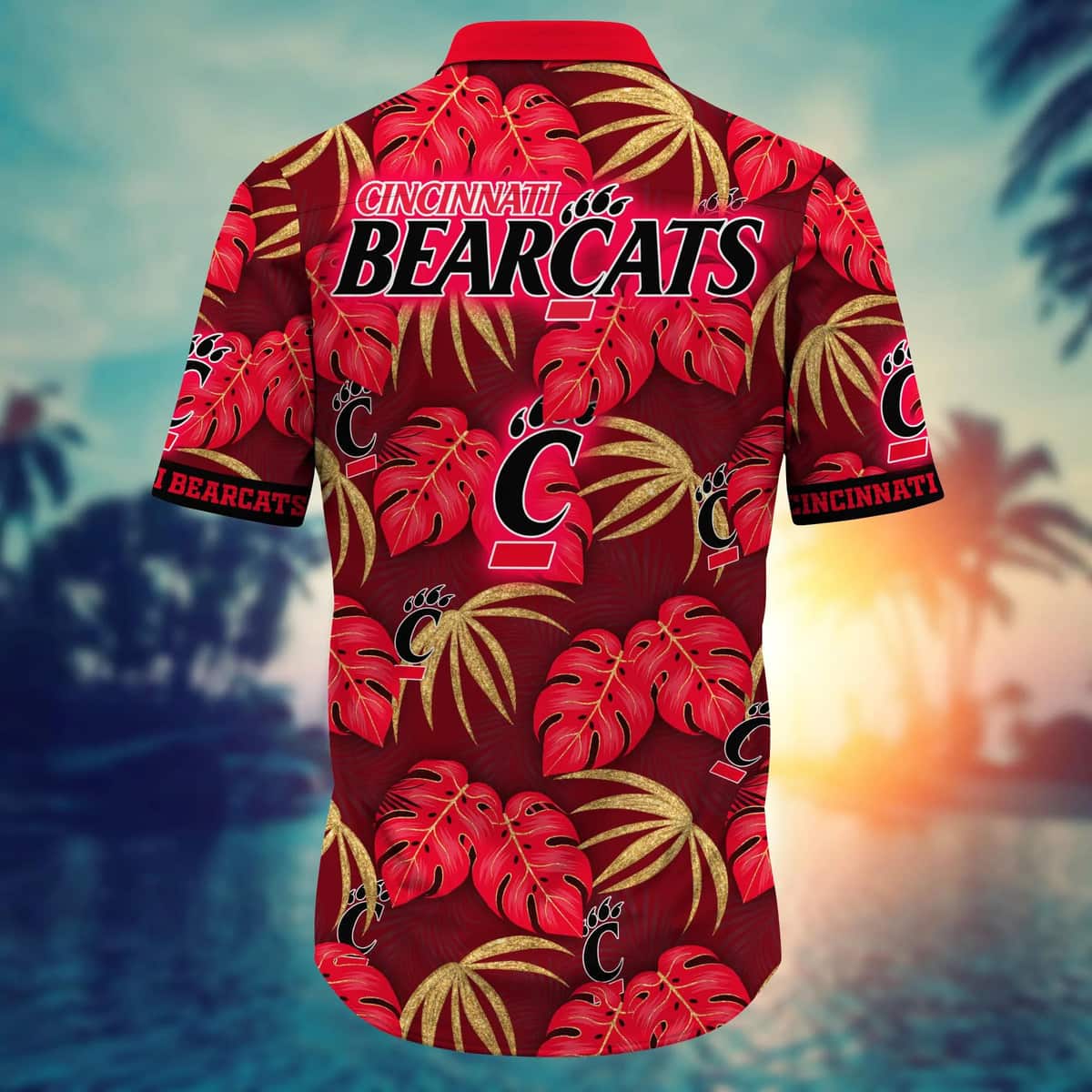 Red Aloha NCAA Cincinnati Bearcats Hawaiian Shirt Palm Leaves Gift For Family