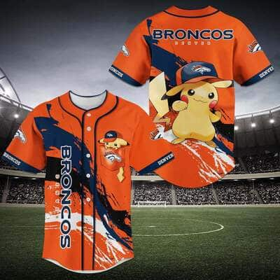 Denver Broncos Baseball Jersey, Flowers And Skellington - Perfect