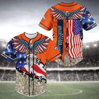 Denver Broncos NFL Baseball Tropical Flower Baseball Jersey Shirt