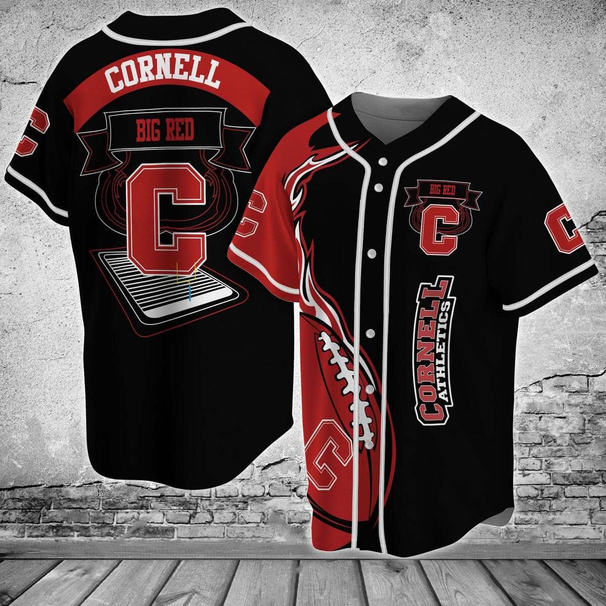 Black MLB Cornell Big Red Baseball Jersey Gift For Dad From Daughter