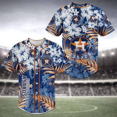 Aloha MLB Houston Astros Baseball Jersey Tropical Flower Gift For Father-In-Law
