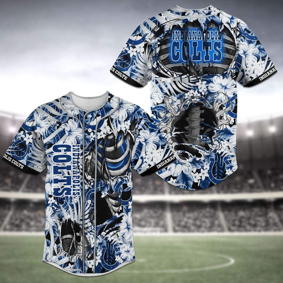 Indianapolis Colts NFL Baseball Tropical Flower Baseball Jersey Shirt