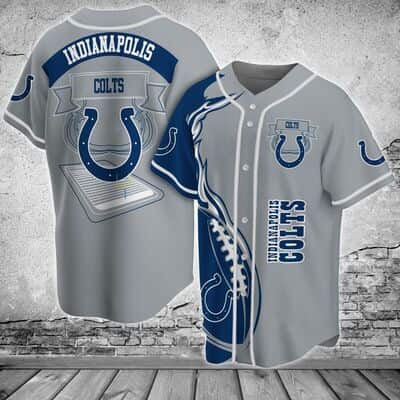 Grey NFL Indianapolis Colts Baseball Jersey Gift For Football Players