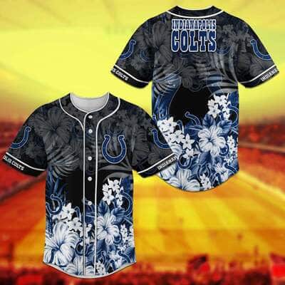 Aloha NFL Indianapolis Colts Baseball Jersey Tropical Flower Gift For New Dad