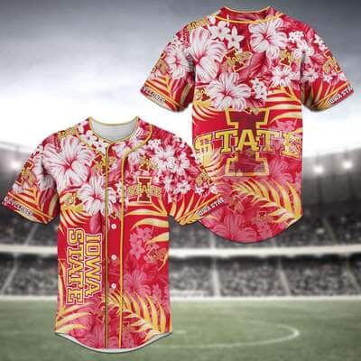 Aloha MLB Iowa State Cyclones Baseball Jersey Tropical Flower Gift For Dad Who Has Everything