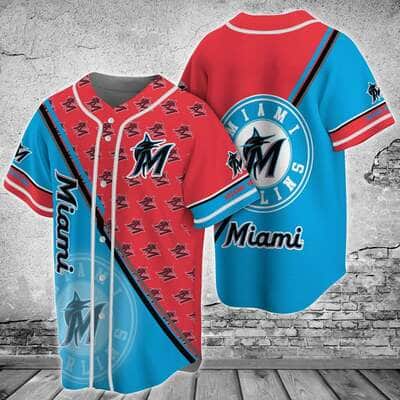 Red And Blue MLB Miami Marlins Baseball Jersey Gift For Daughter