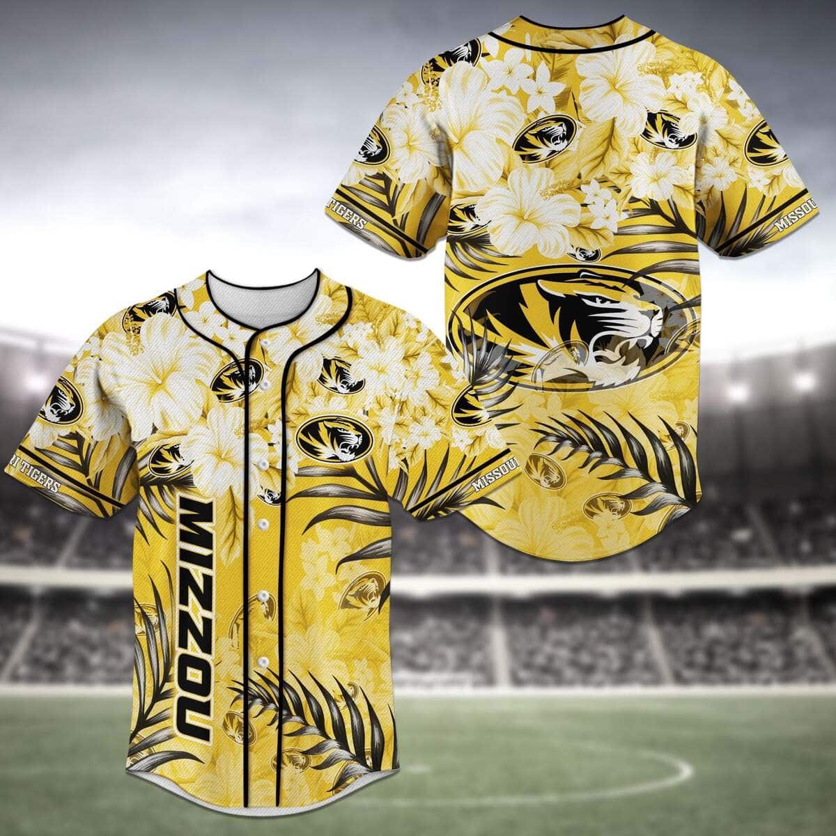 Aloha NFL Missouri Tigers Baseball Jersey Tropical Flower Gift For Dad Who Wants Nothing