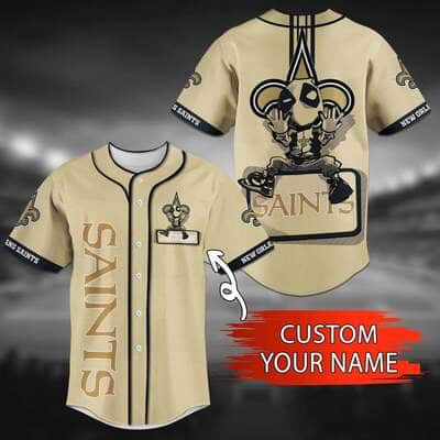 Personalized NFL New Orleans Saints Baseball Jersey Custom Name Gift For Sporty Boyfriend