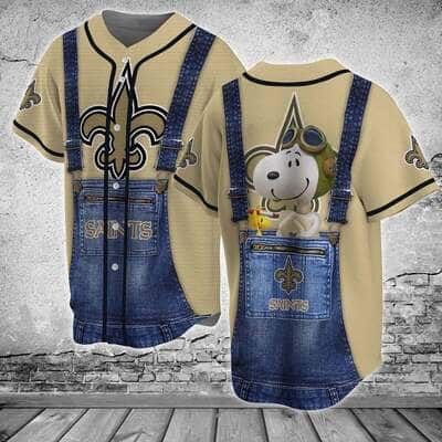 NFL New Orleans Saints Baseball Jersey Snoopy Pilot Gift For Boyfriend