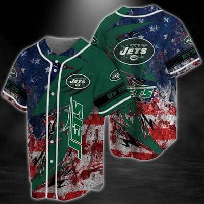 Retro NFL New York Jets Baseball Jersey US Flag Gift For Football Players