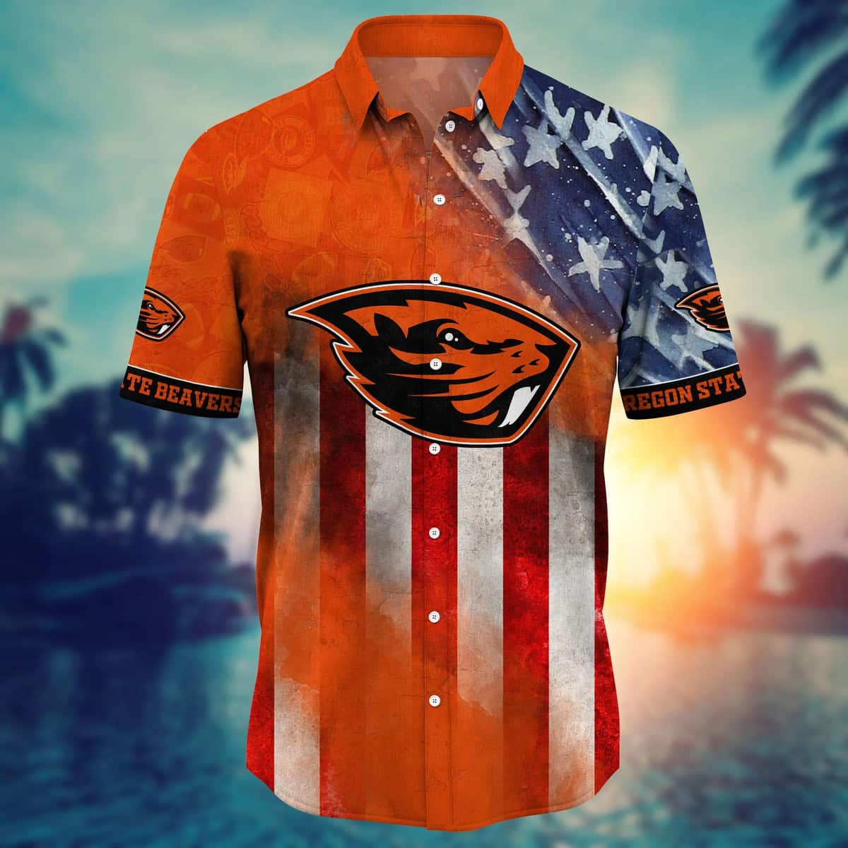 NCAA Oregon State Beavers Hawaiian Shirt Independence Day Happy 4th Of July Gift For Great Dad