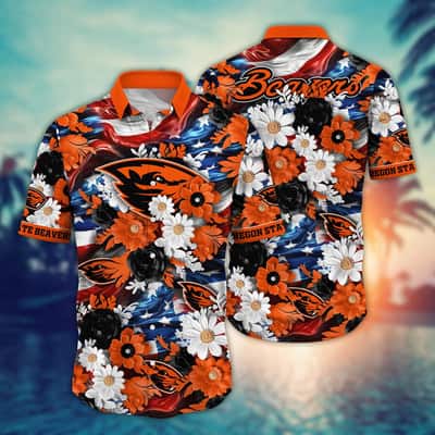 Colorful NCAA Oregon State Beavers Hawaiian Shirt Independence Day Gift For Family