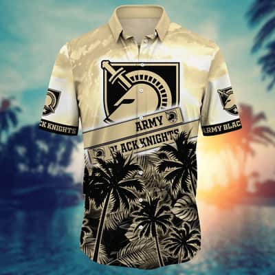 Vintage Aloha NCAA Army Black Knights Hawaiian Shirt Palm Trees Summer Vacation Gift