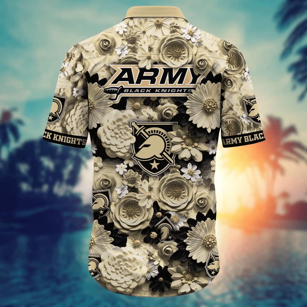 Cool NCAA Army Black Knights Hawaiian Shirt Abstract Floweret Gift For Beach Lovers