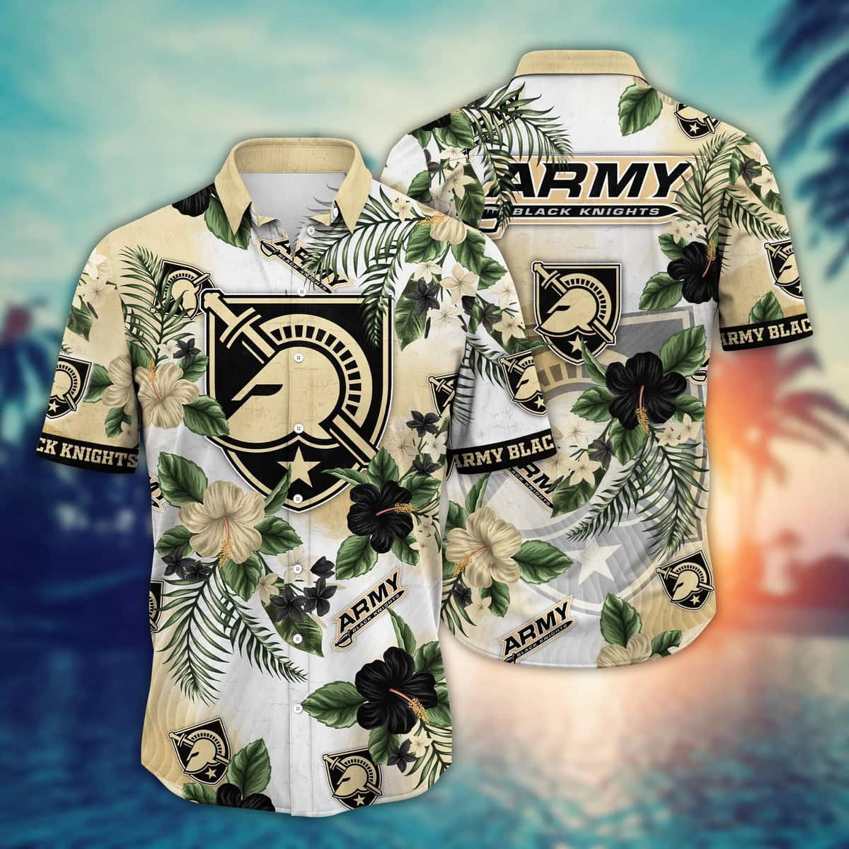 NCAA Army Black Knights Hawaiian Shirt Hibiscus Flowers Gift For Family