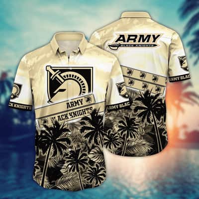 Vintage Aloha NCAA Army Black Knights Hawaiian Shirt Palm Trees Gift For Boyfriend