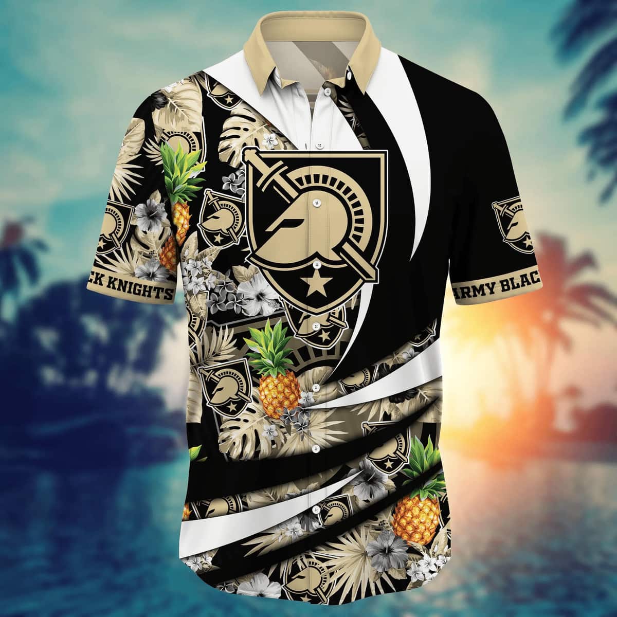 Tropical Aloha NCAA Army Black Knights Hawaiian Shirt Gift For Dad