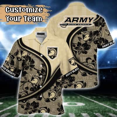 Custom NCAA Army Black Knights Hawaiian Shirt Floral Aloha Trendy Summer Gift