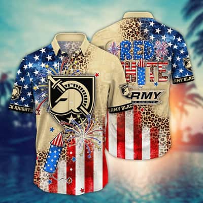 Stylish NCAA Army Black Knights Hawaiian Shirt Fireworks Independence Day Gift For New Dad