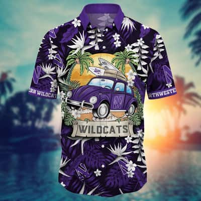 Vintage Northwestern Wildcats NCAA Hawaiian Shirt Aloha Beach Trip Gift For Family