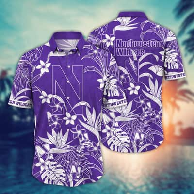 Aloha NCAA Northwestern Wildcats Hawaiian Shirt Tropical Flora Gift For Summer Lovers